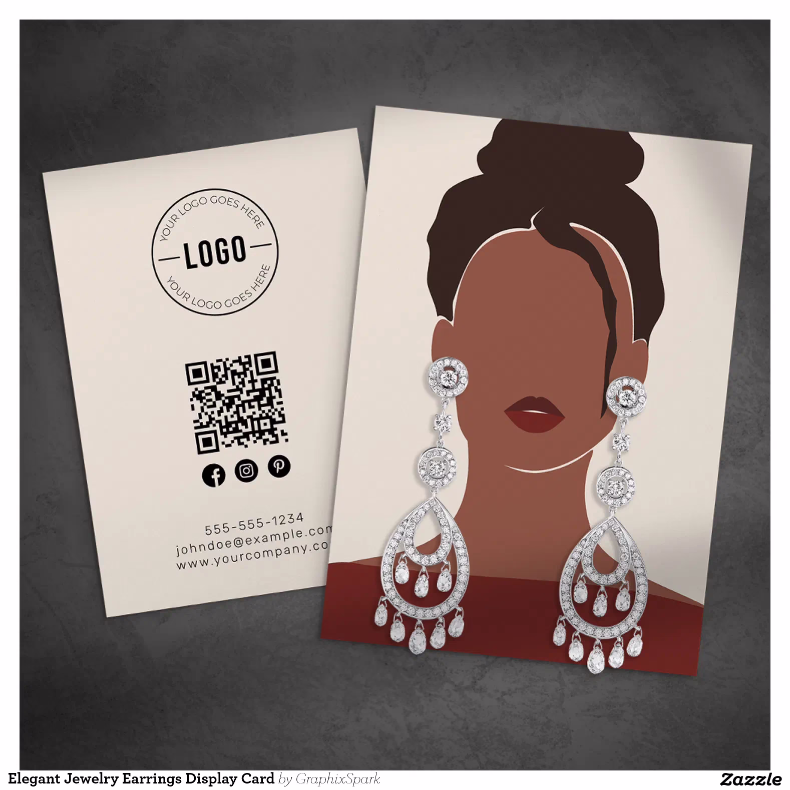 Elegant Jewelry Earrings Display Card