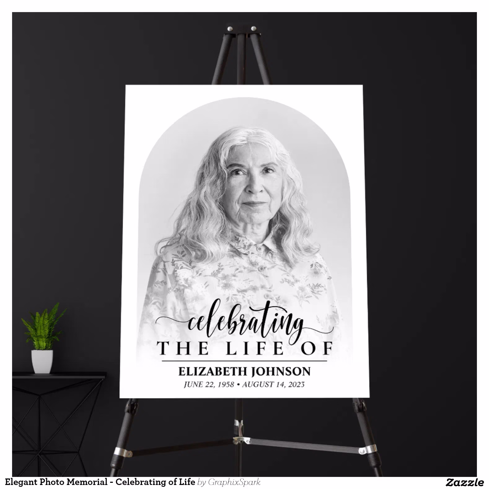 Elegant Photo Memorial - Celebrating of Life Foam Board