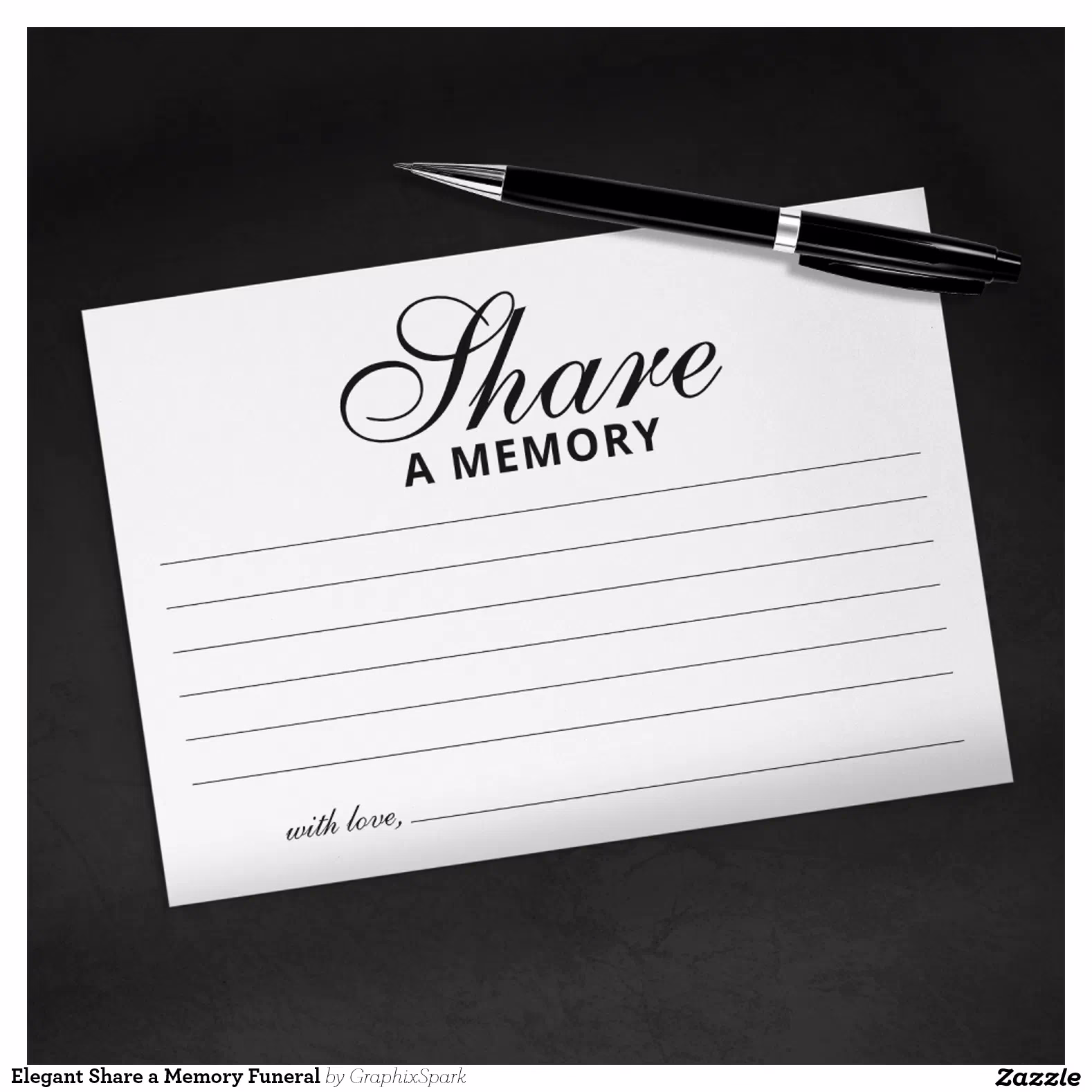 Elegant Share a Memory Funeral Enclosure Card