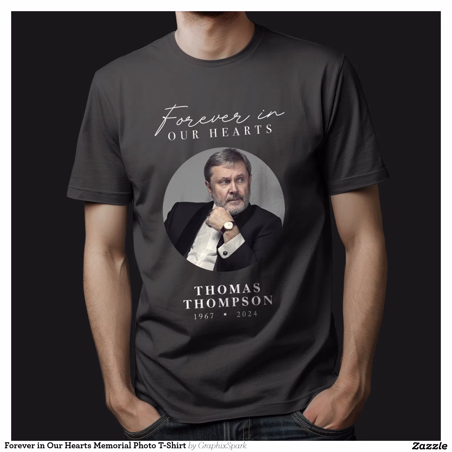 Forever in Our Hearts Memorial Photo T-Shirt