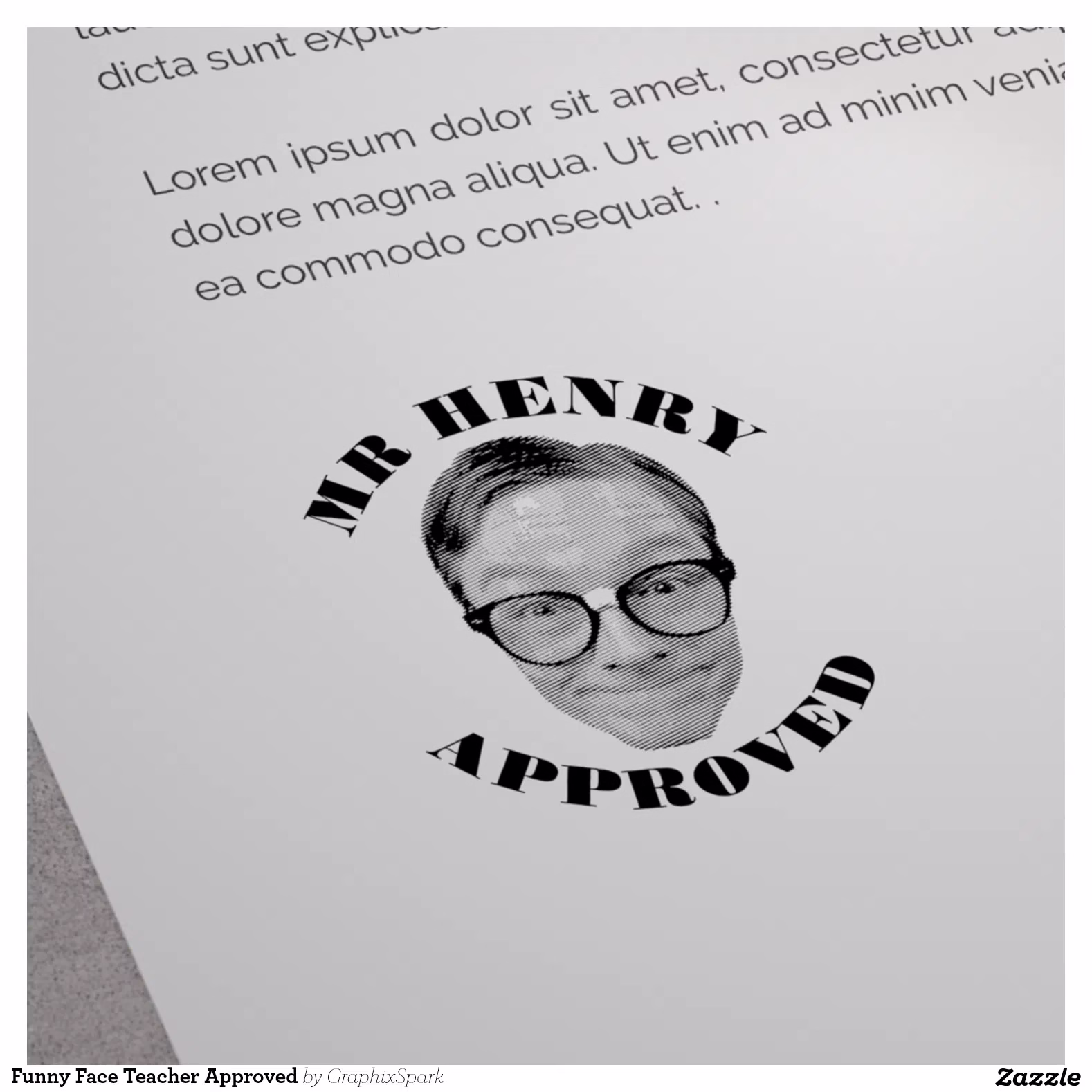 Funny Face Teacher Approved Rubber Stamp