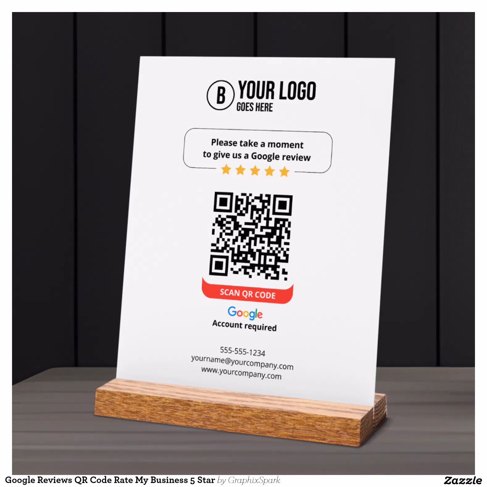 Google Reviews QR Code Rate My Business 5 Star Acrylic Sign
