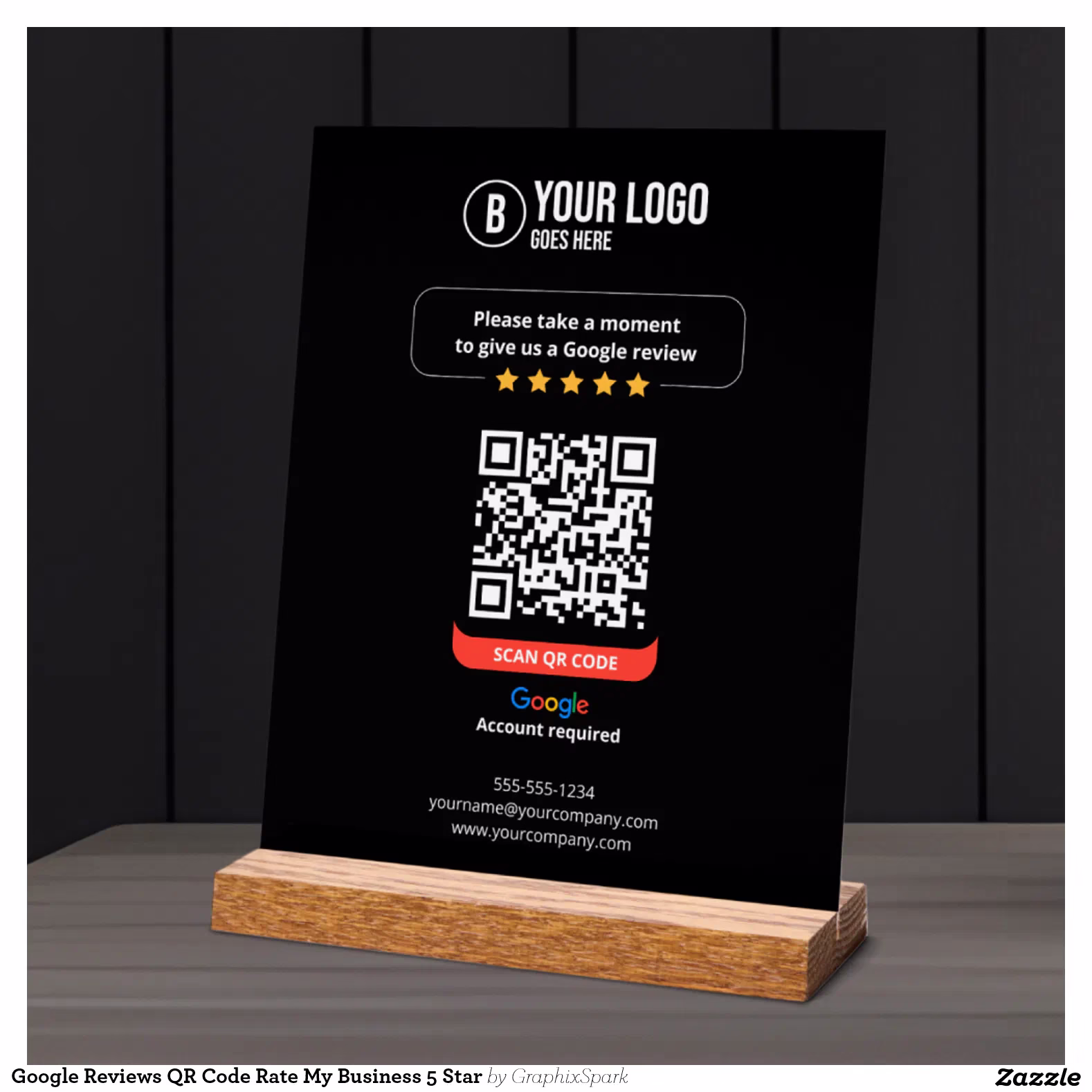 Google Reviews QR Code Rate My Business 5 Star Acrylic Sign