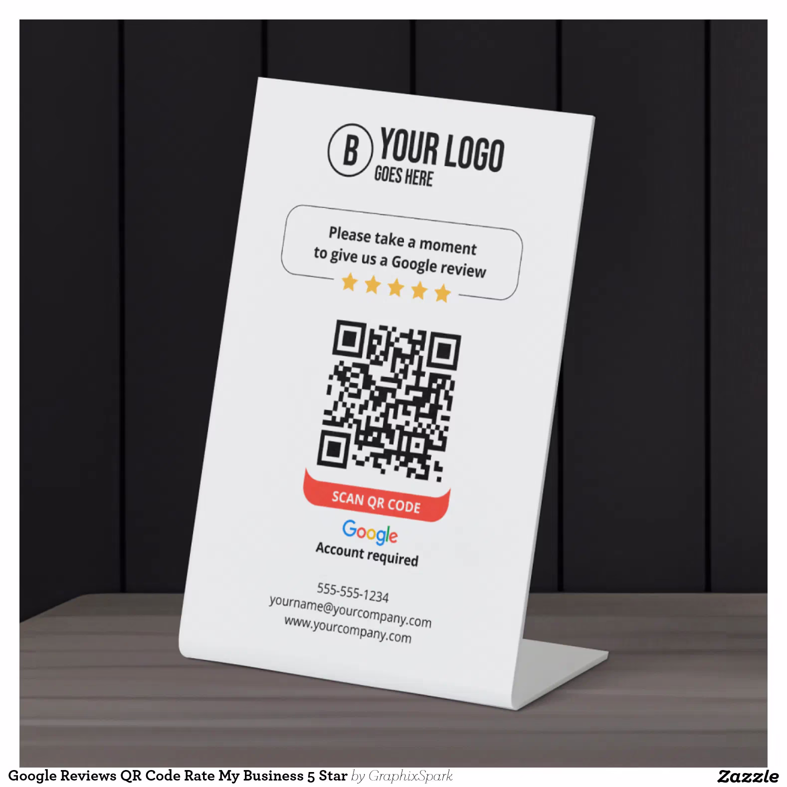 Google Reviews QR Code Rate My Business 5 Star Pedestal Sign