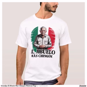Grandpa El Abuelo Mas Chingon Mexican Flag T-Shirt