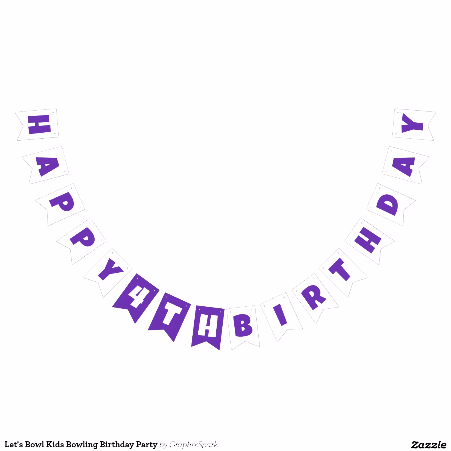 Let's Bowl Kids Bowling Birthday Party Bunting Flags