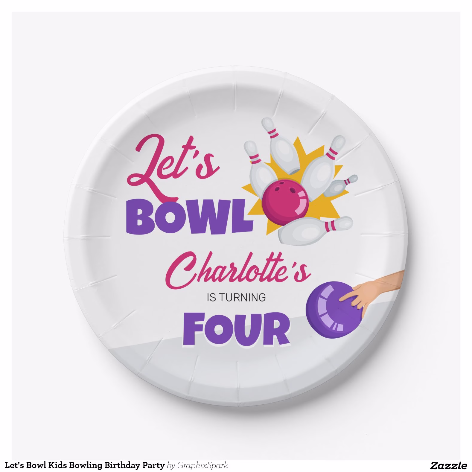 Let's Bowl Kids Bowling Birthday Party Paper Plates