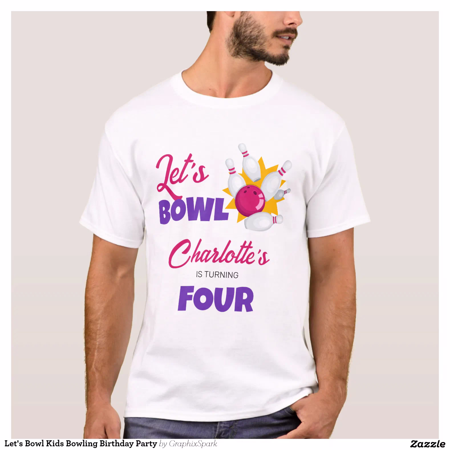 Let's Bowl Kids Bowling Birthday Party T-Shirt