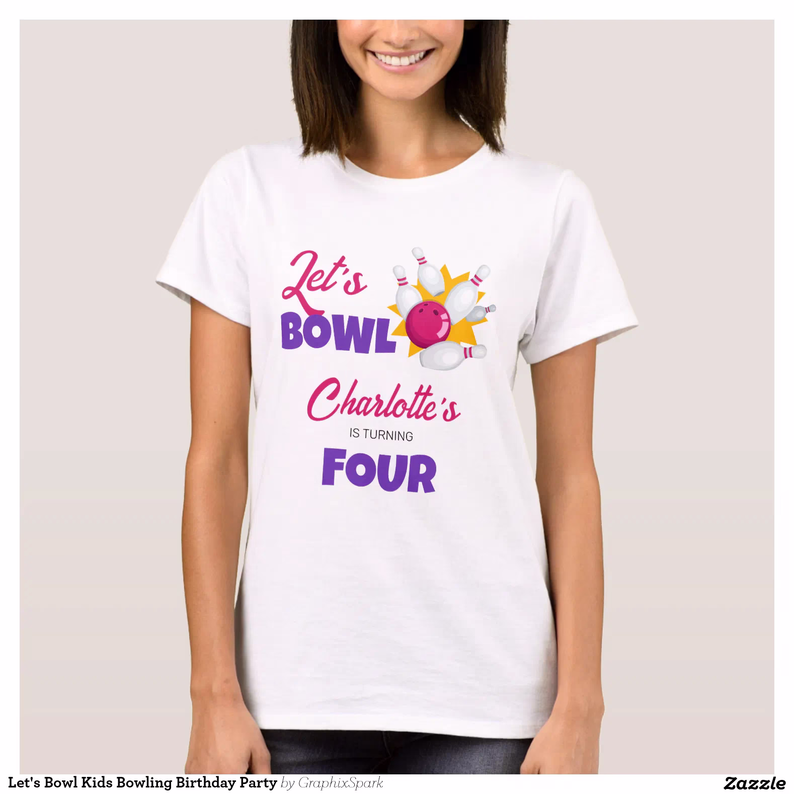 Let's Bowl Kids Bowling Birthday Party T-Shirt