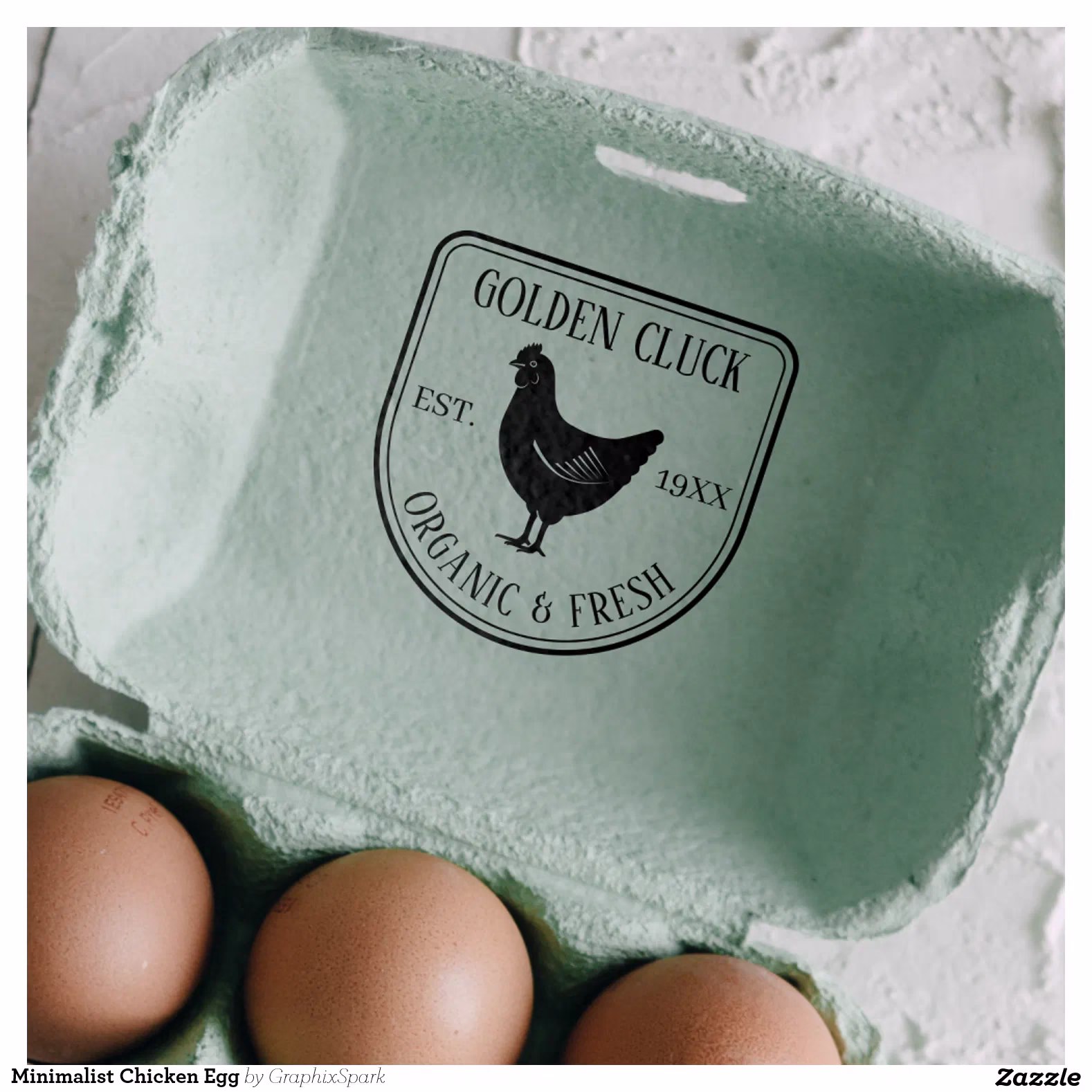 Minimalist Chicken Egg Self-inking Stamp