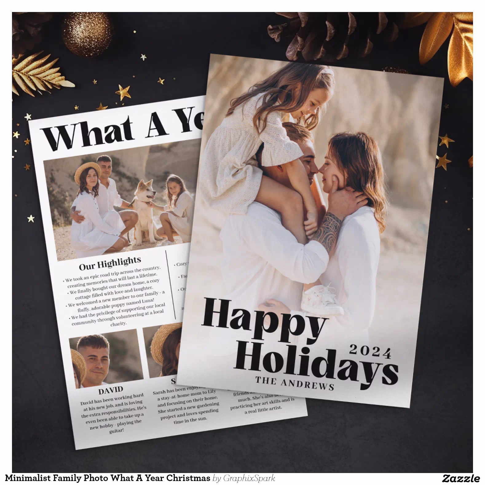 Minimalist Family Photo What A Year Christmas Holiday Card