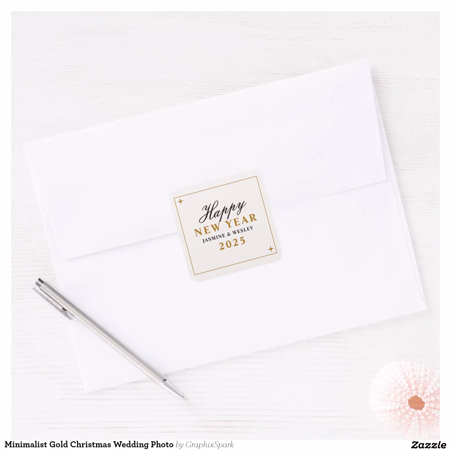 minimalist_gold_christmas_wedding_photo_square_sticker-r2102b0d8bd294eb4b511865874f89cf4_zg2qgy_1500.webp