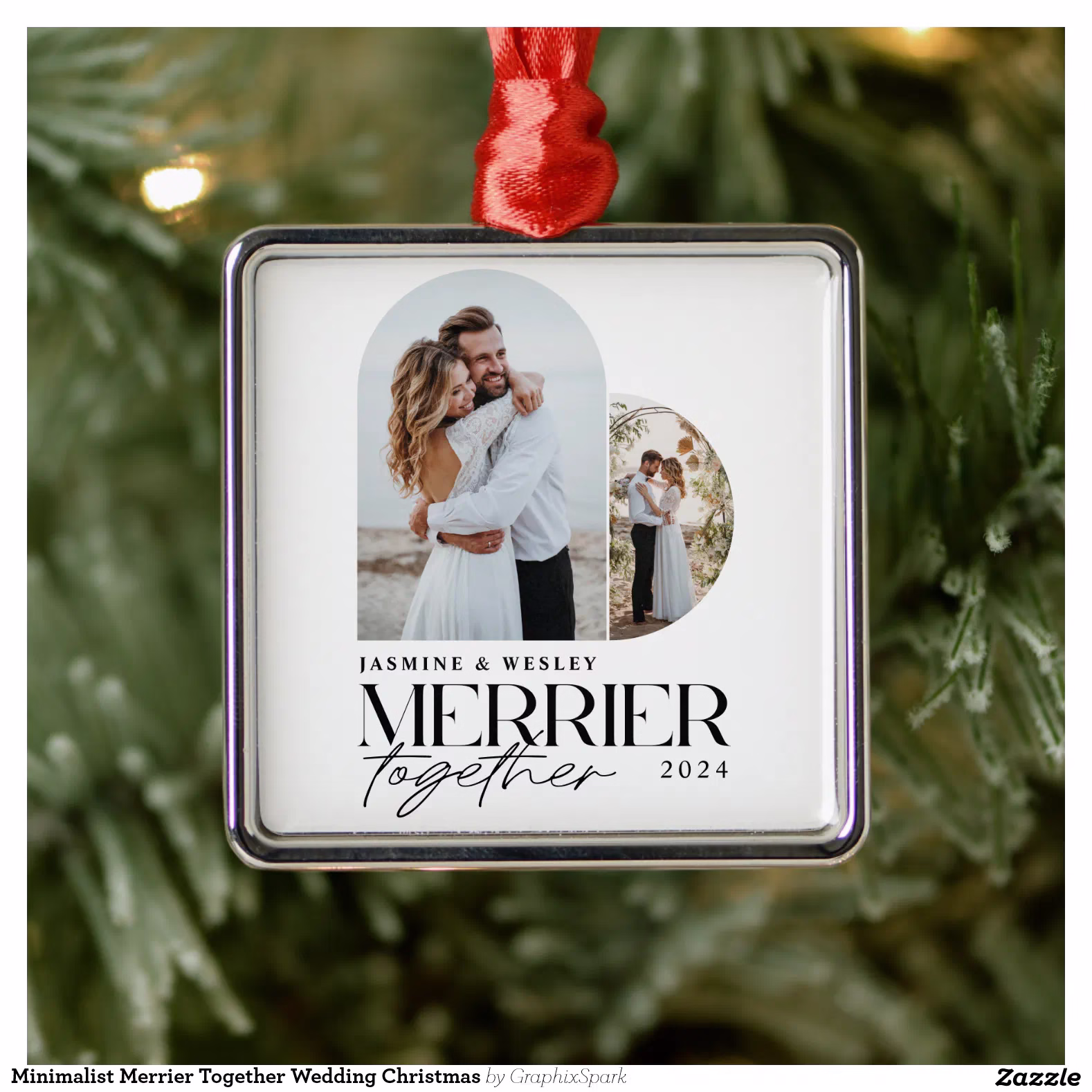 minimalist_merrier_together_wedding_christmas_metal_ornament-r795c9dc3f52f452ea95a3a13cb346e92_05wjb_8byvr_1500.webp
