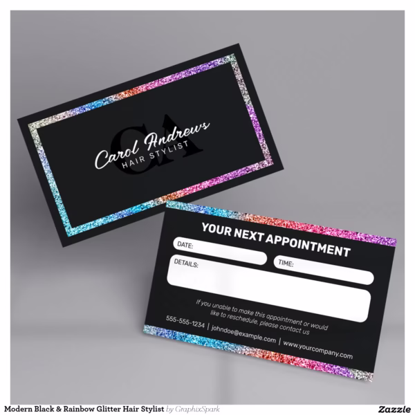 modern_black_rainbow_glitter_hair_stylist_appointment_card-r_in5kgq_1500.webp