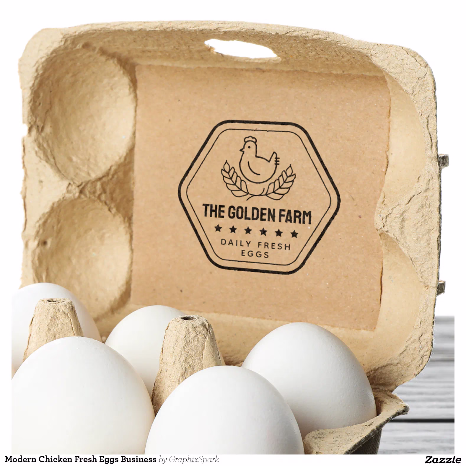 Modern Chicken Fresh Eggs Business Rubber Stamp