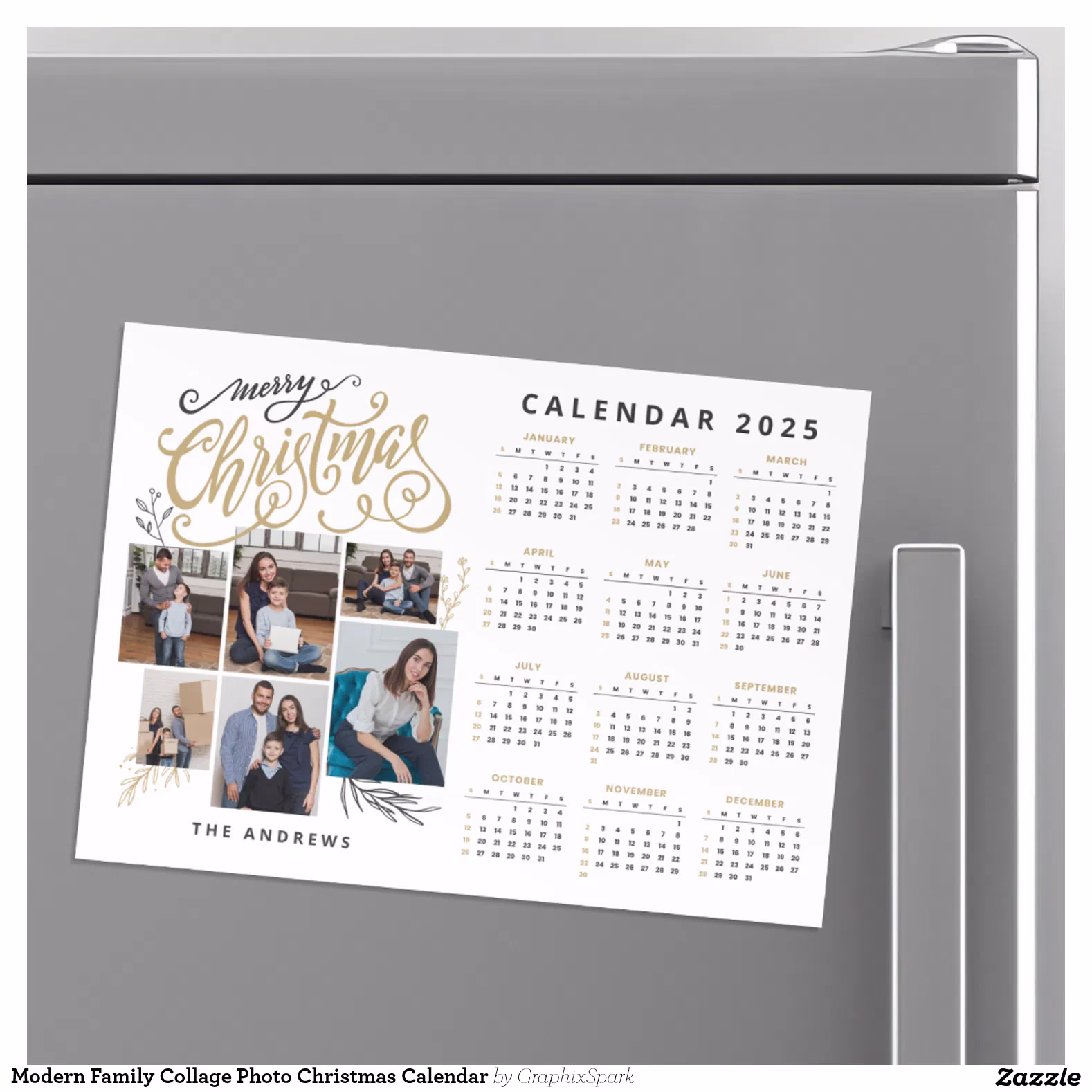 Modern Family Collage Photo Christmas Calendar