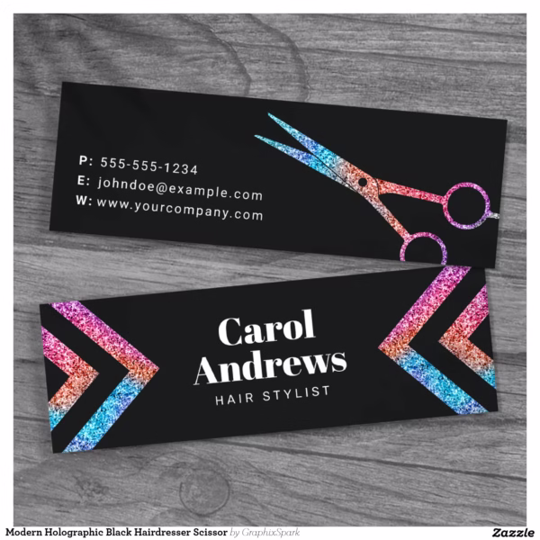modern_holographic_black_hairdresser_scissor_mini_business_card-r_zh1su1_1500.webp