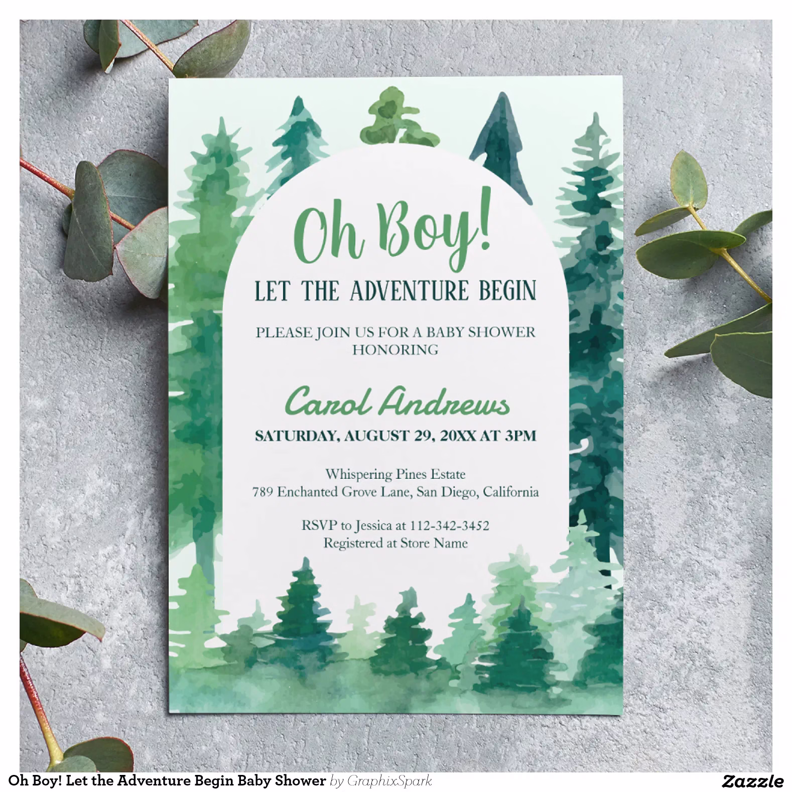 Oh Boy! Let the Adventure Begin Baby Shower Invitation