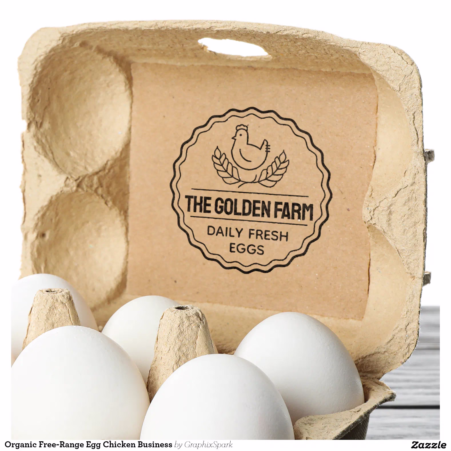 Organic Free-Range Egg Chicken Business Rubber Stamp