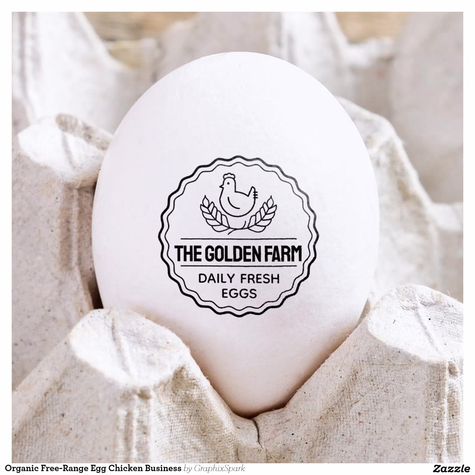 Organic Free-Range Egg Chicken Business Rubber Stamp