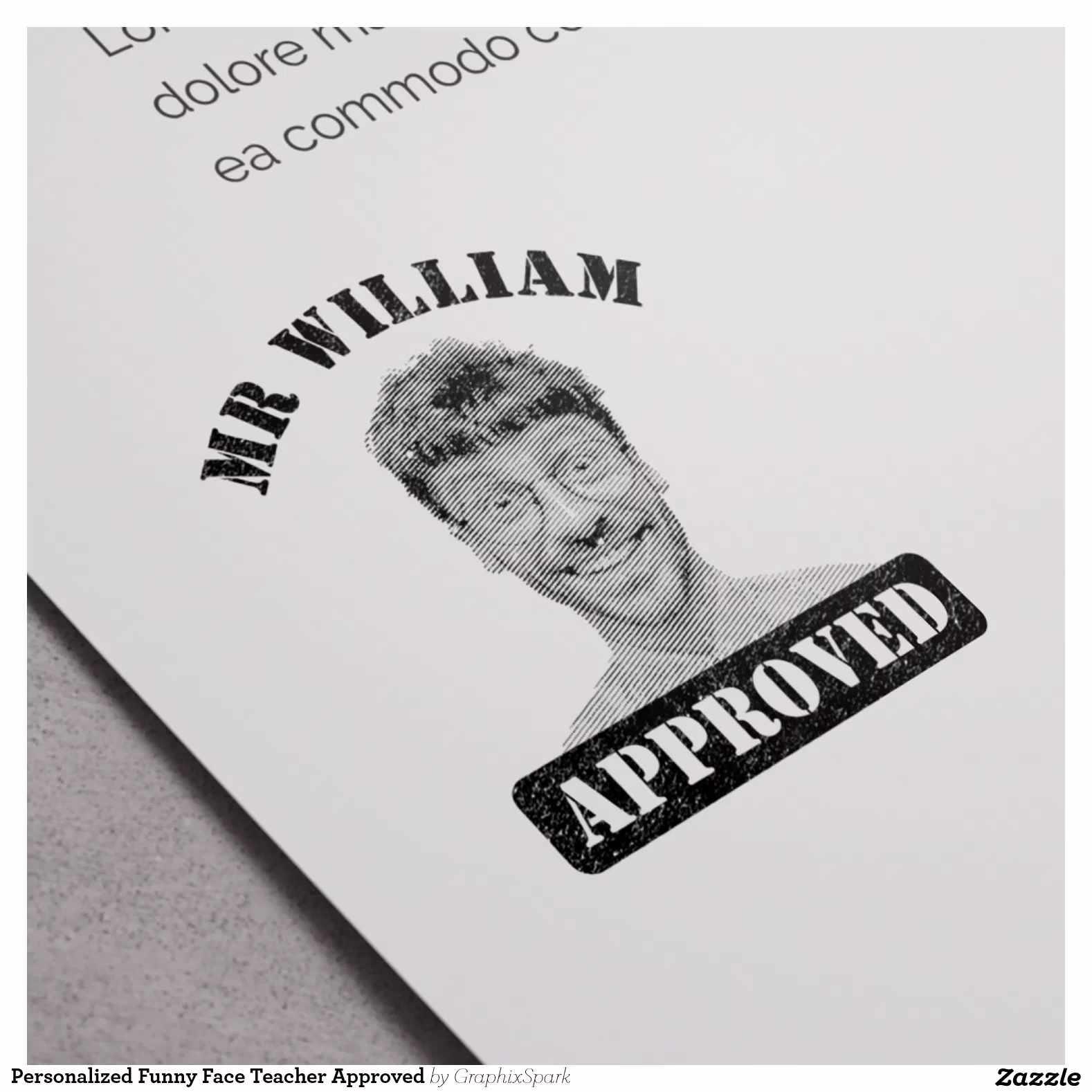 Personalized Funny Face Teacher Approved Self-inking Stamp