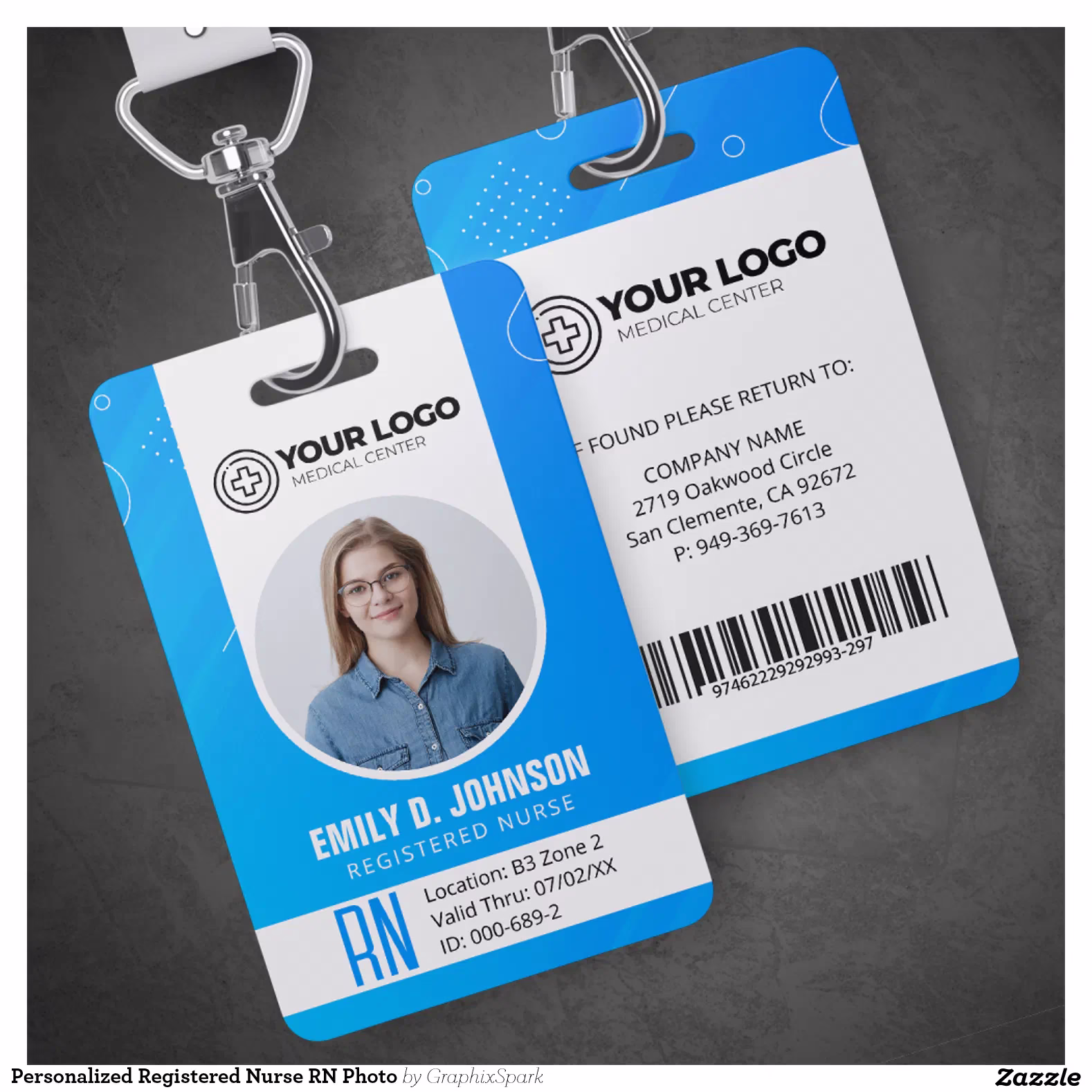 Personalized Registered Nurse RN Photo Badge