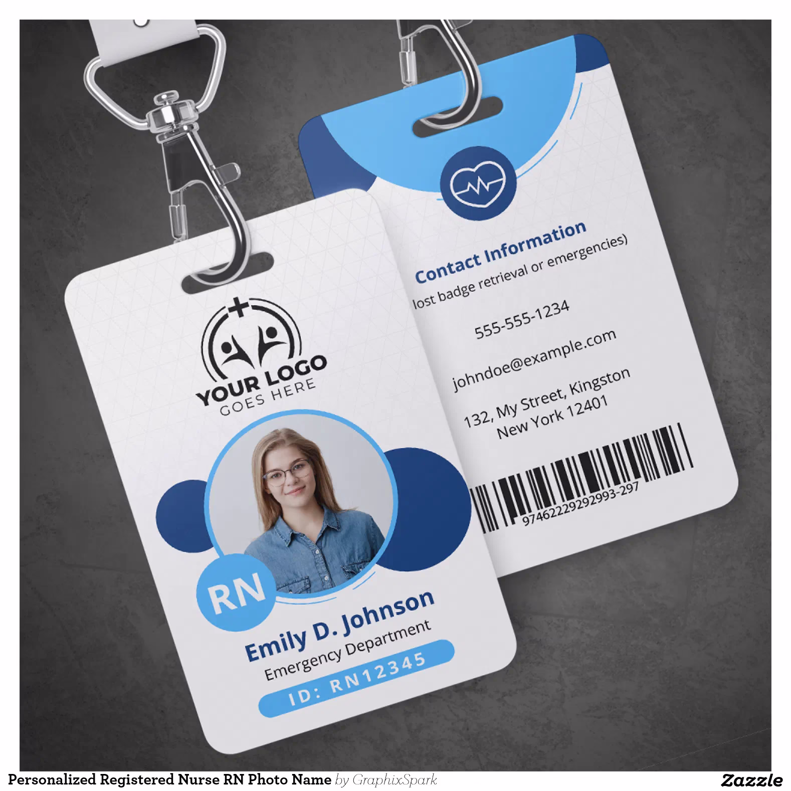 Personalized Registered Nurse RN Photo Name Badge