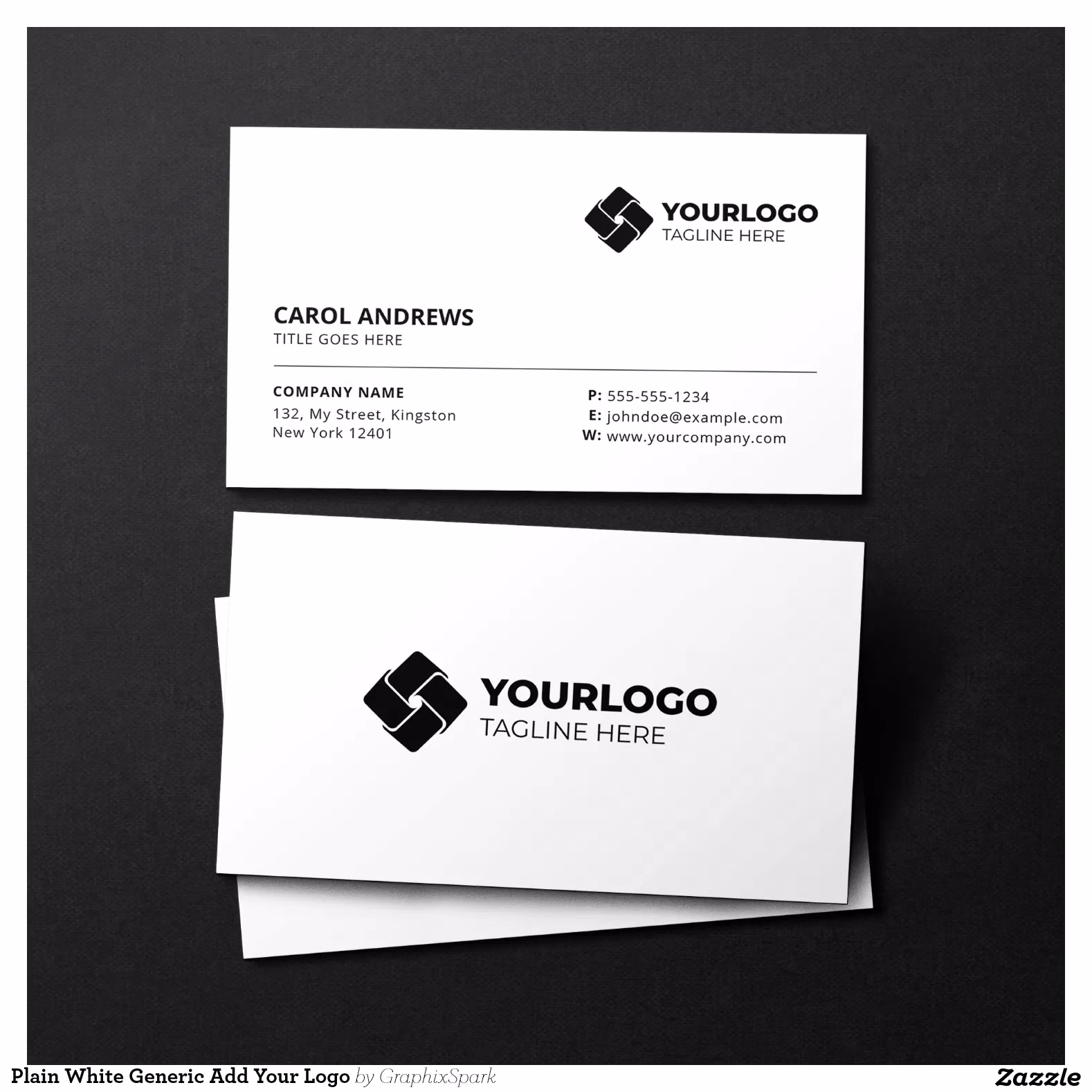 Plain White Generic Add Your Logo Business Card