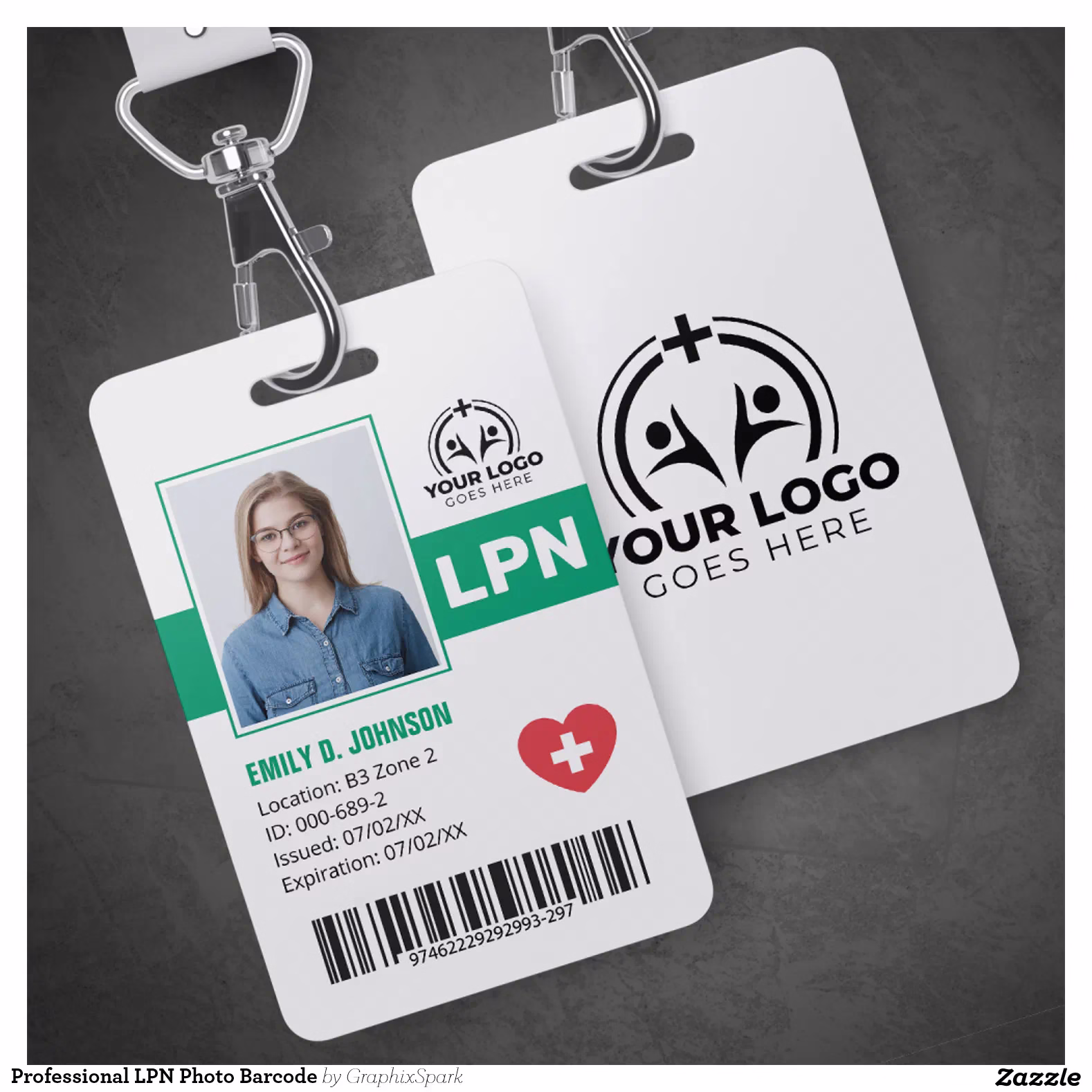Professional LPN Photo Barcode Badge