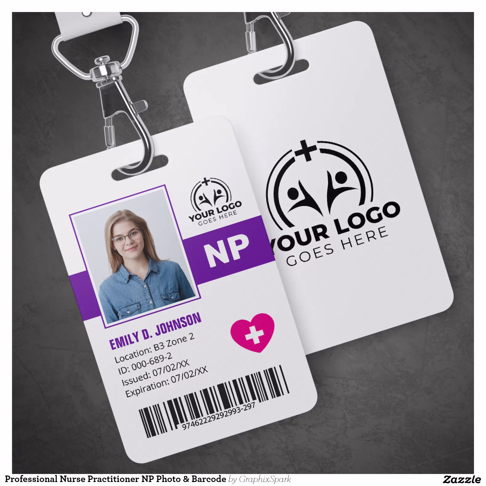 Professional Nurse Practitioner NP Photo & Barcode Badge