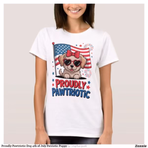 Proudly Pawtriotic Dog 4th of July Patriotic Puppy T-Shirt
