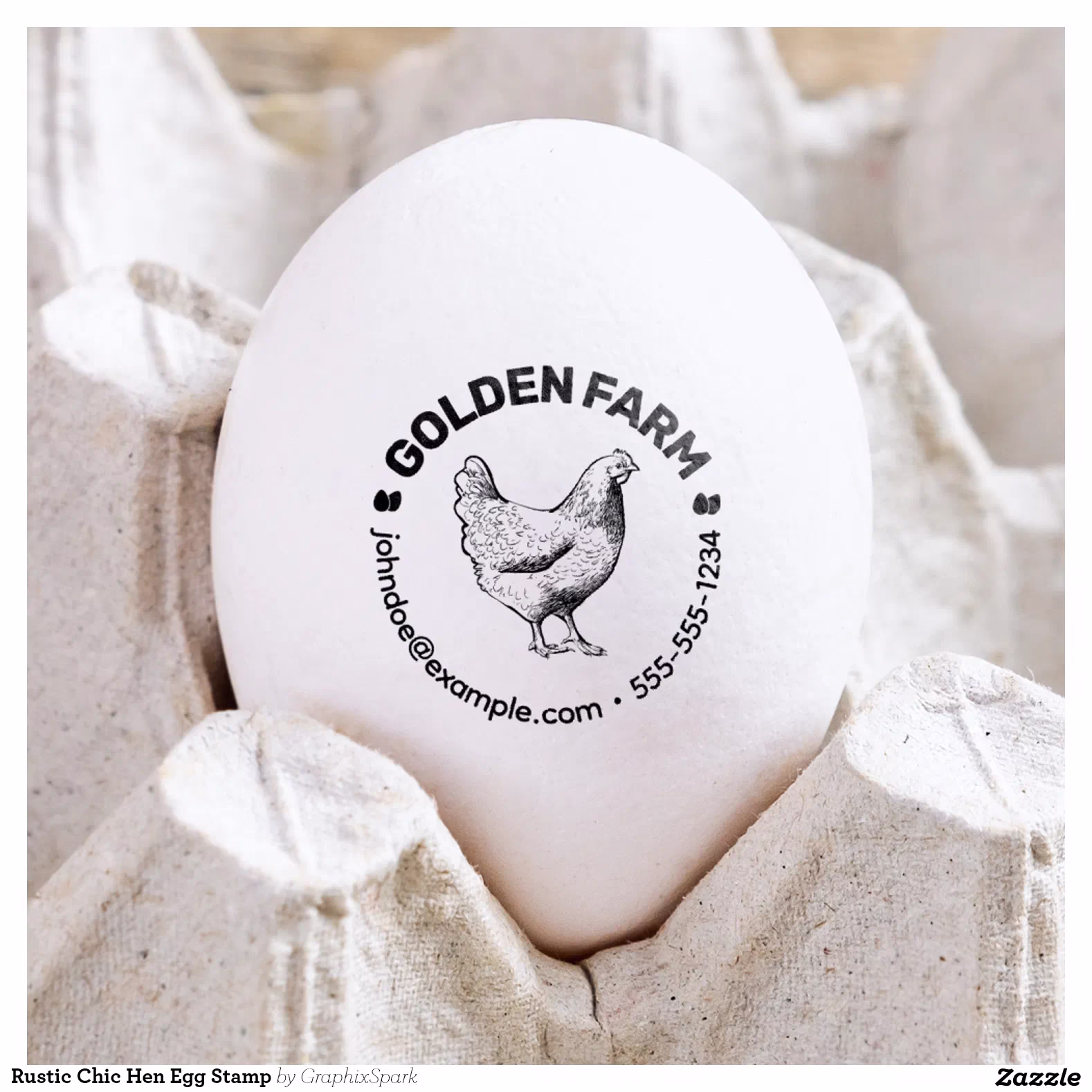 Rustic Chic Hen Egg Stamp