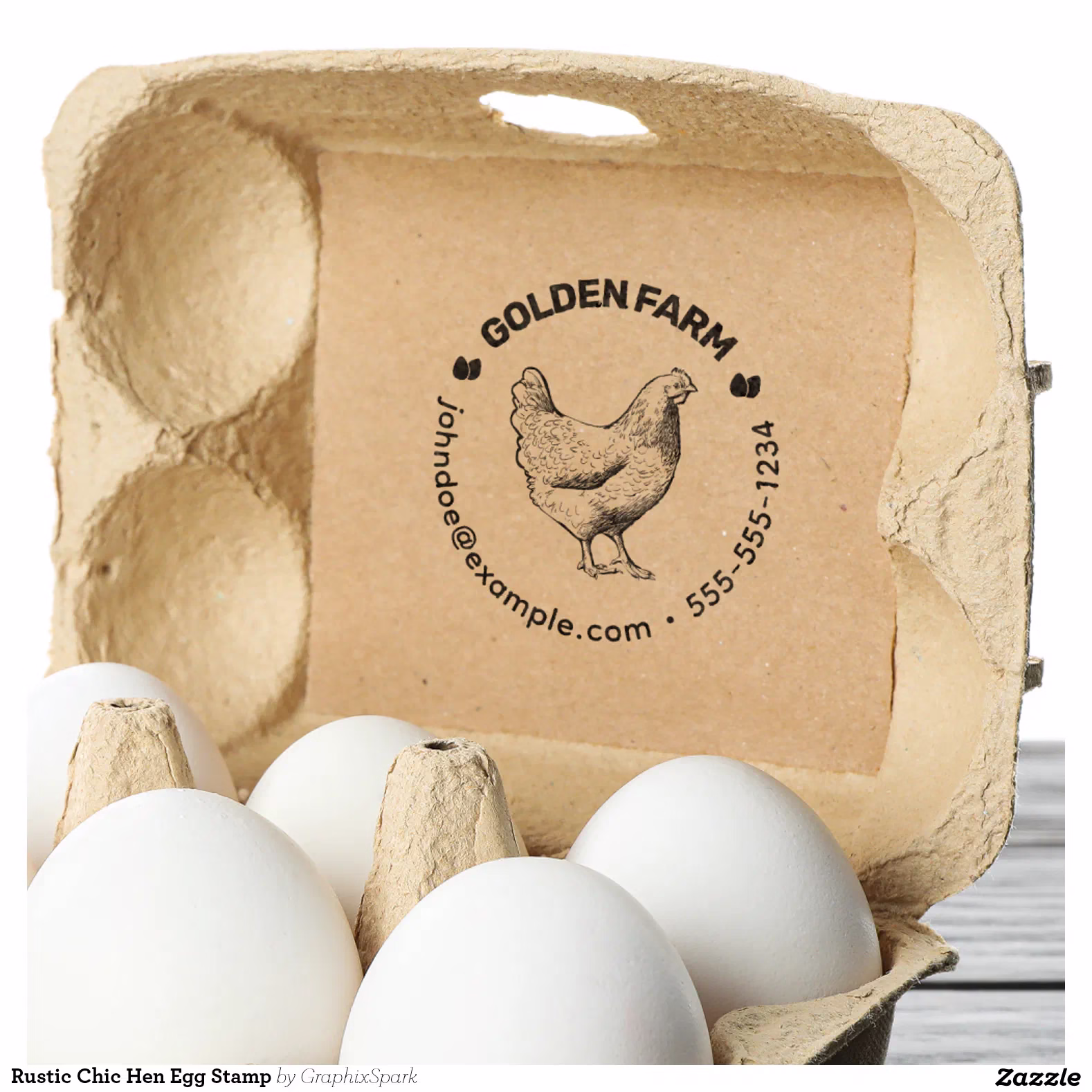 Rustic Chic Hen Egg Stamp