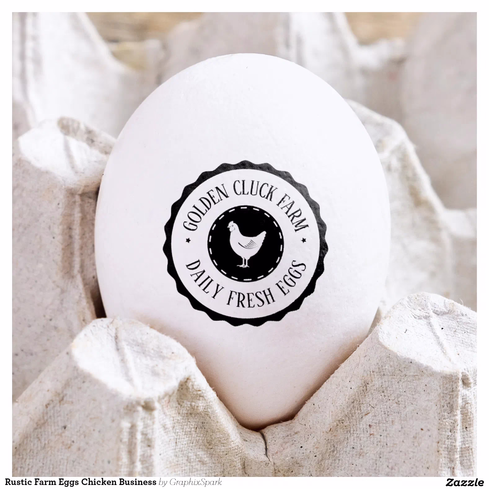 Rustic Farm Eggs Chicken Business Rubber Stamp