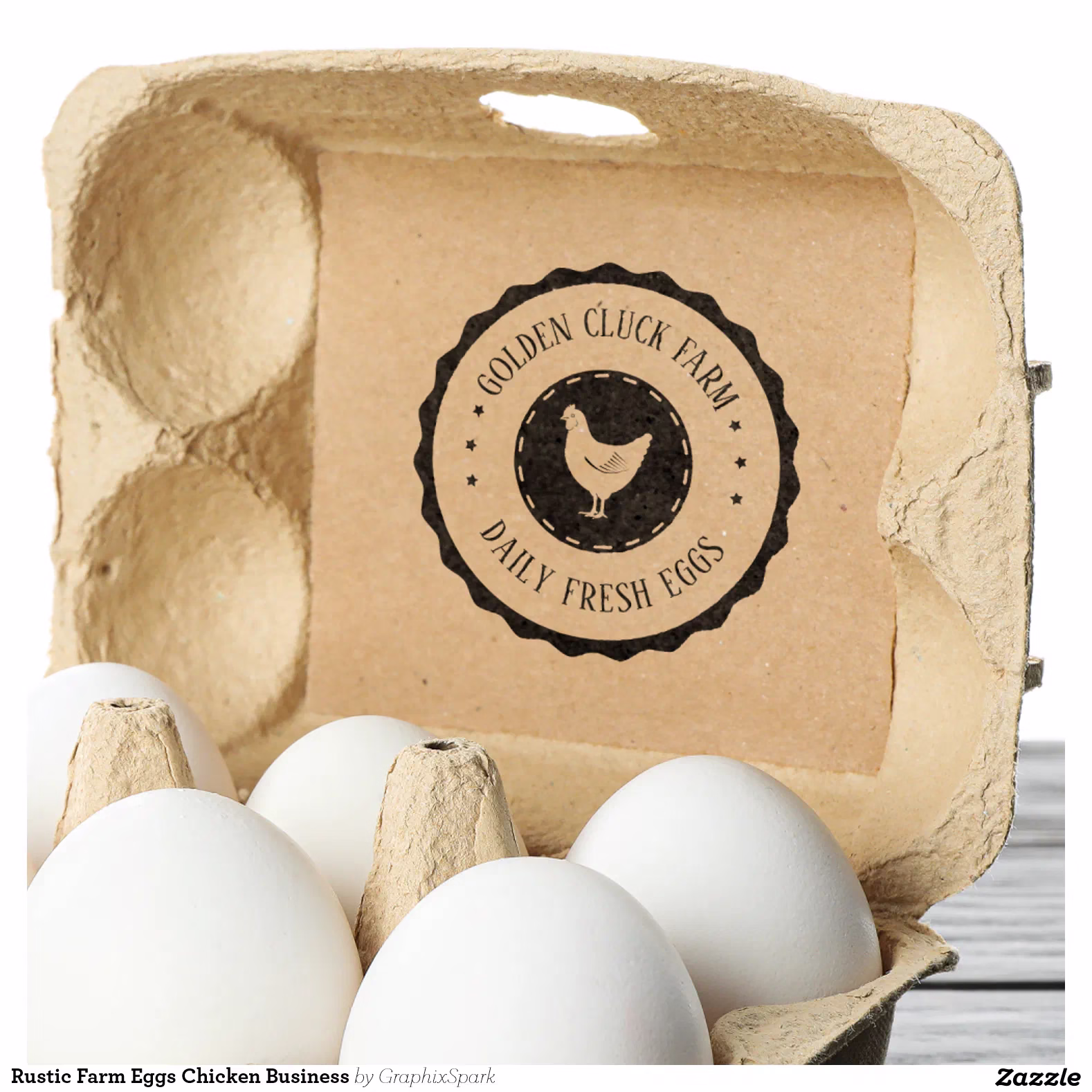 Rustic Farm Eggs Chicken Business Rubber Stamp