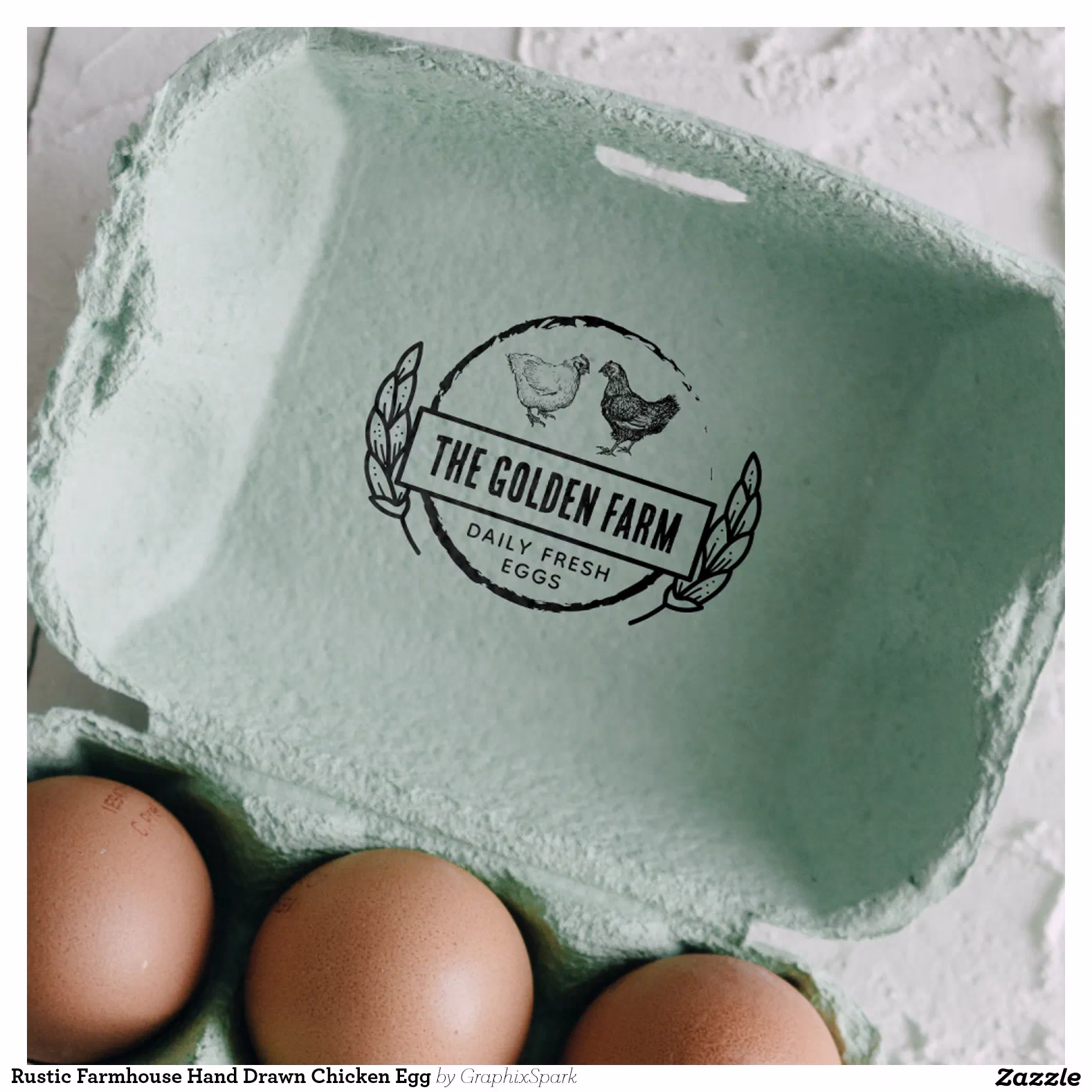 Rustic Farmhouse Hand Drawn Chicken Egg Self-inking Stamp