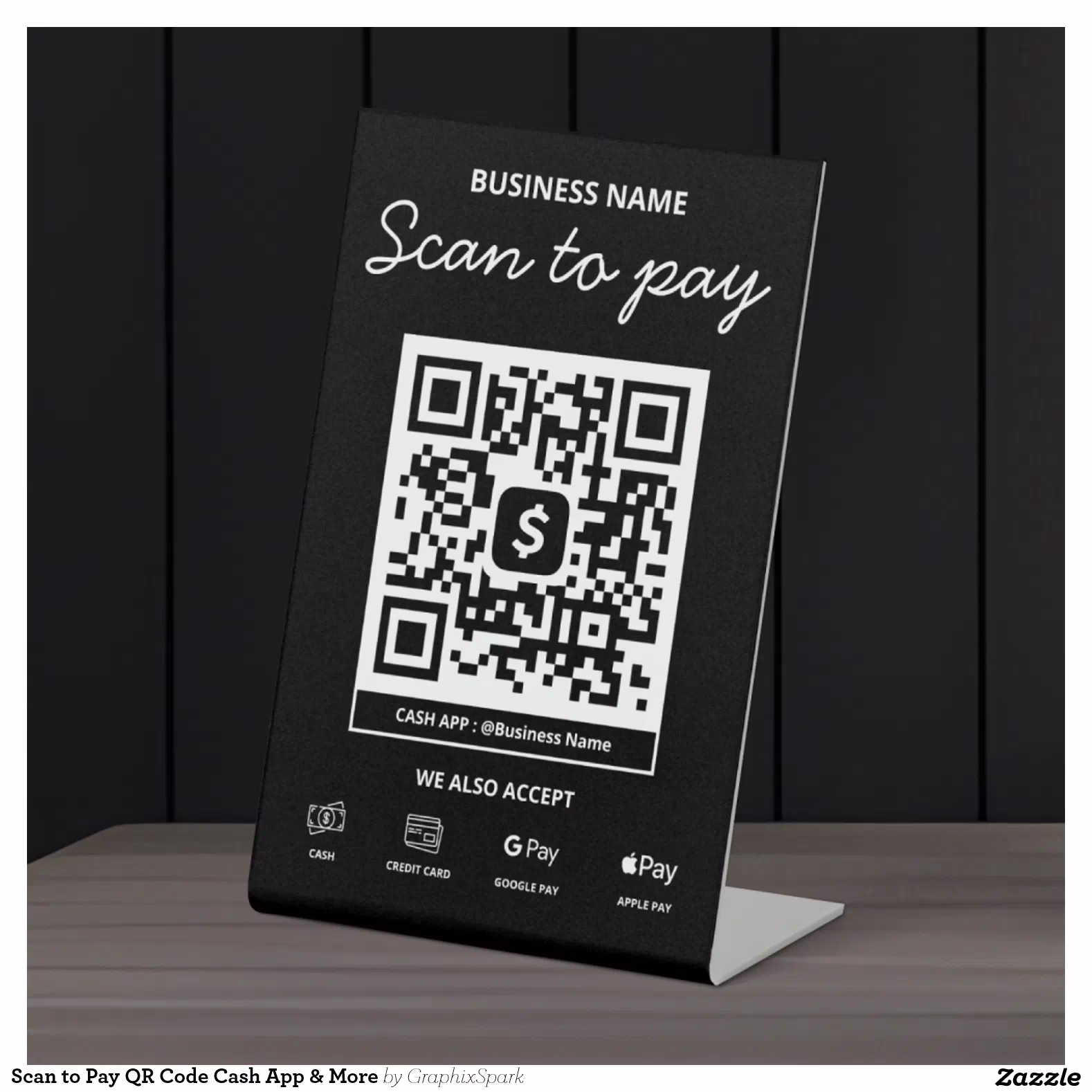 Scan to Pay QR Code Cash App & More Pedestal Sign