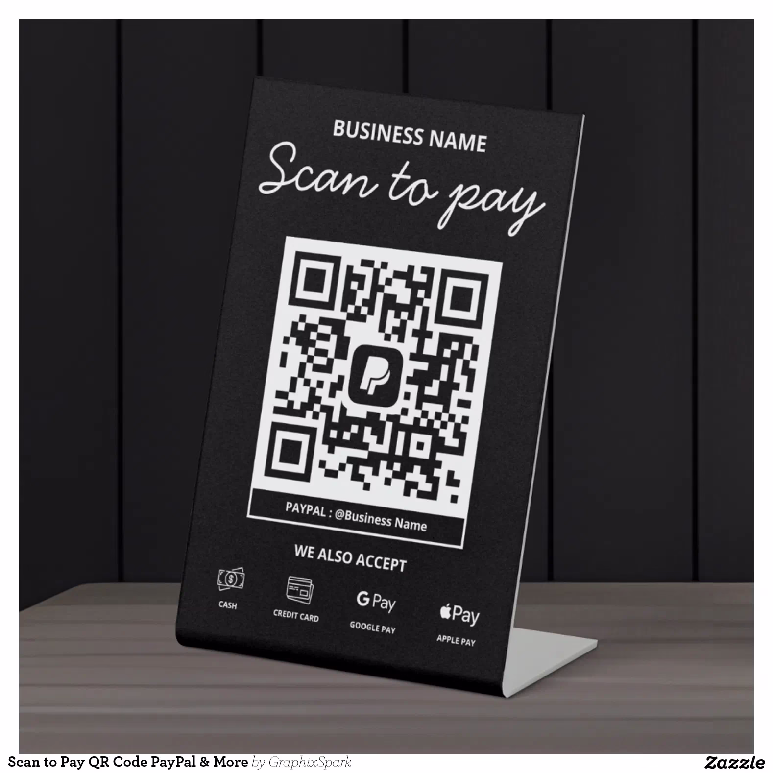 Scan to Pay QR Code PayPal & More Pedestal Sign