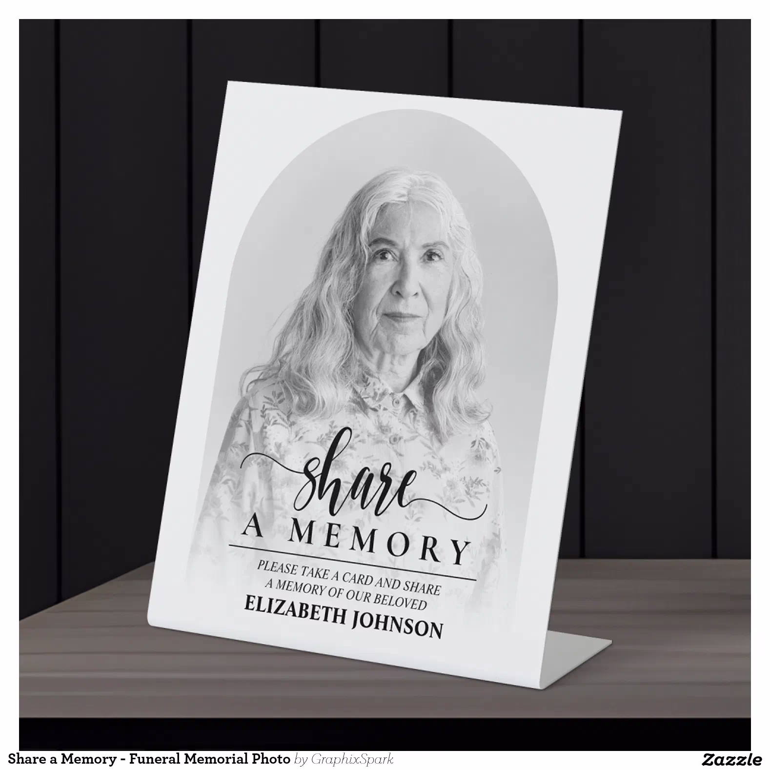 Share a Memory - Funeral Memorial Photo Pedestal Sign