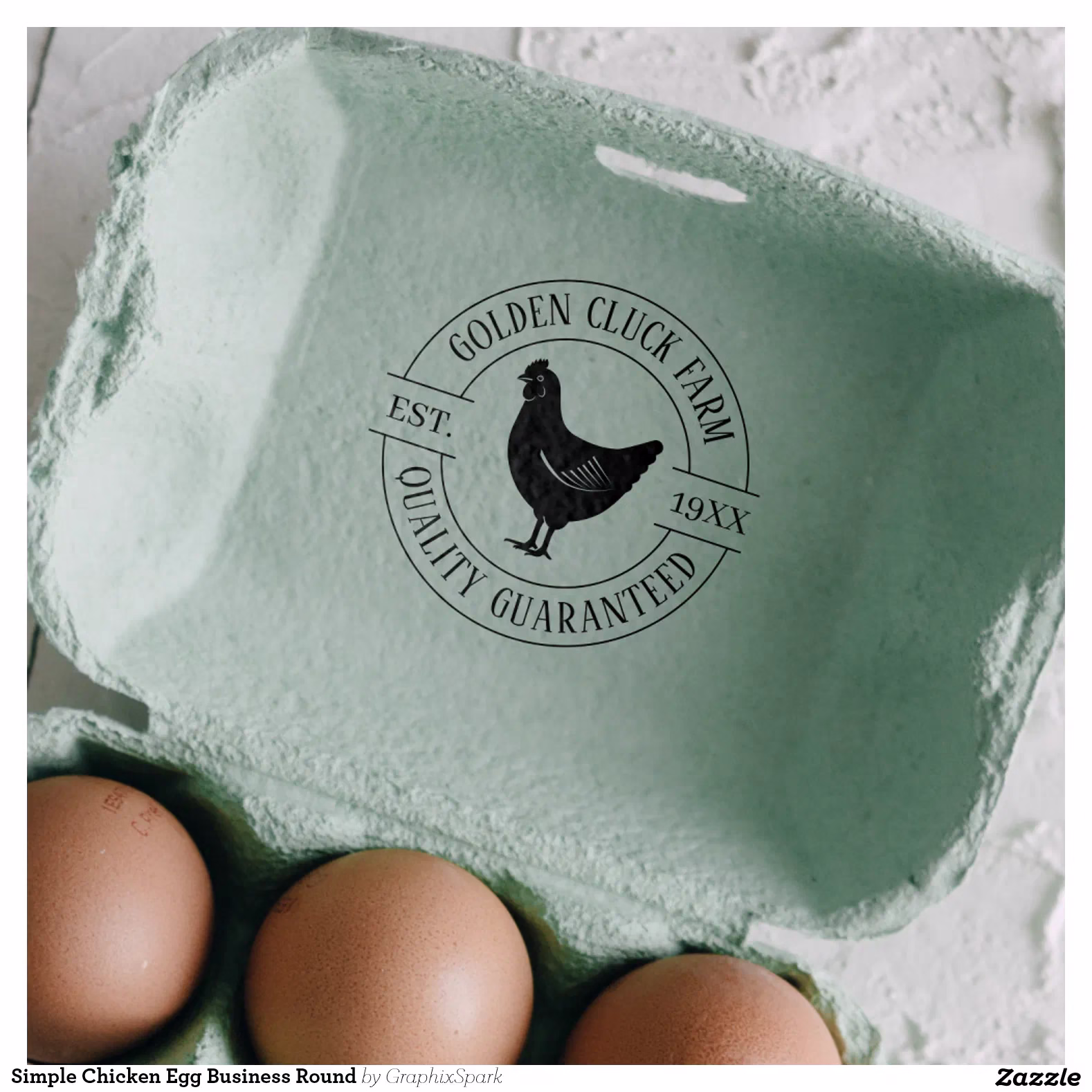 Simple Chicken Egg Business Round Self-inking Stamp
