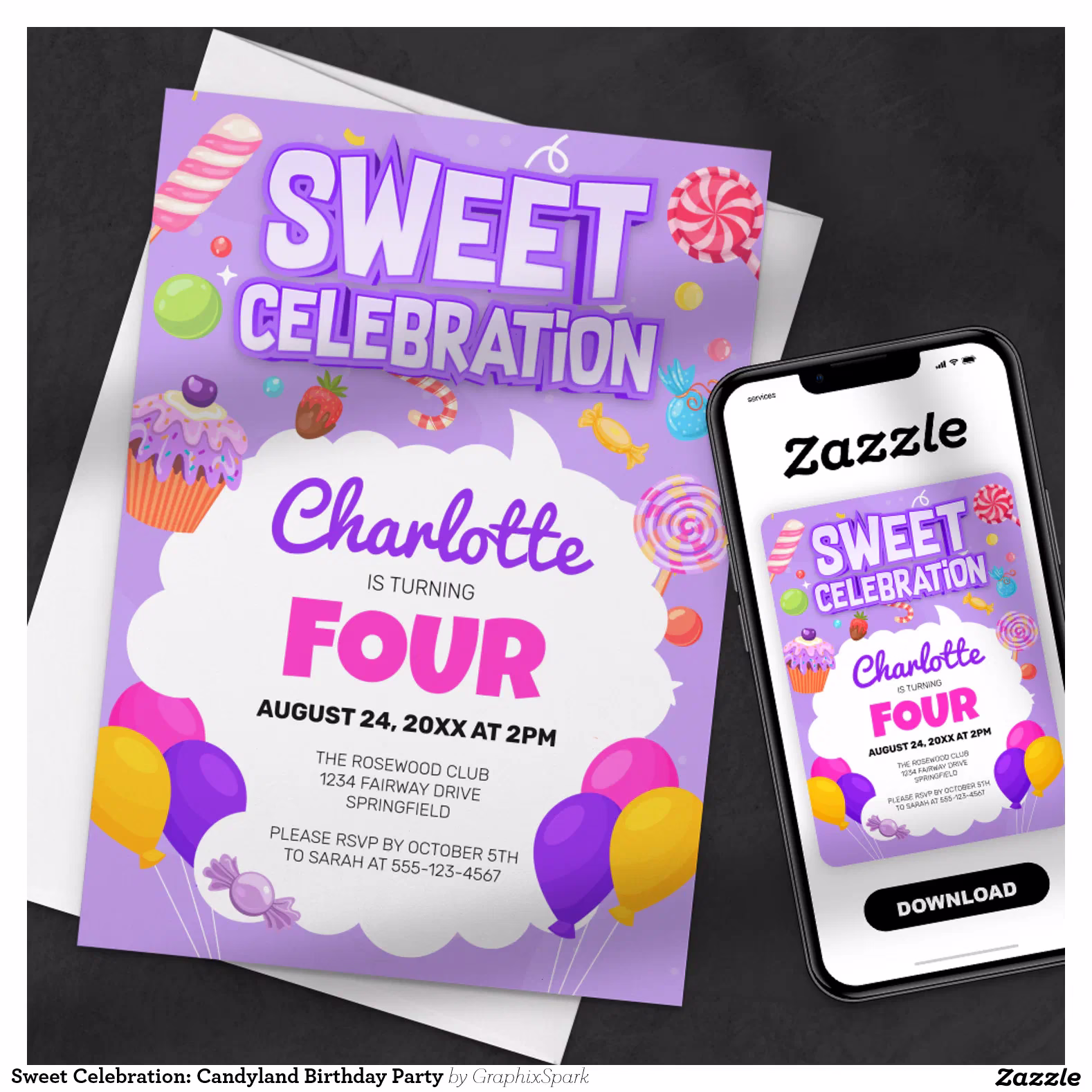 Sweet Celebration: Candyland Birthday Party Invitation