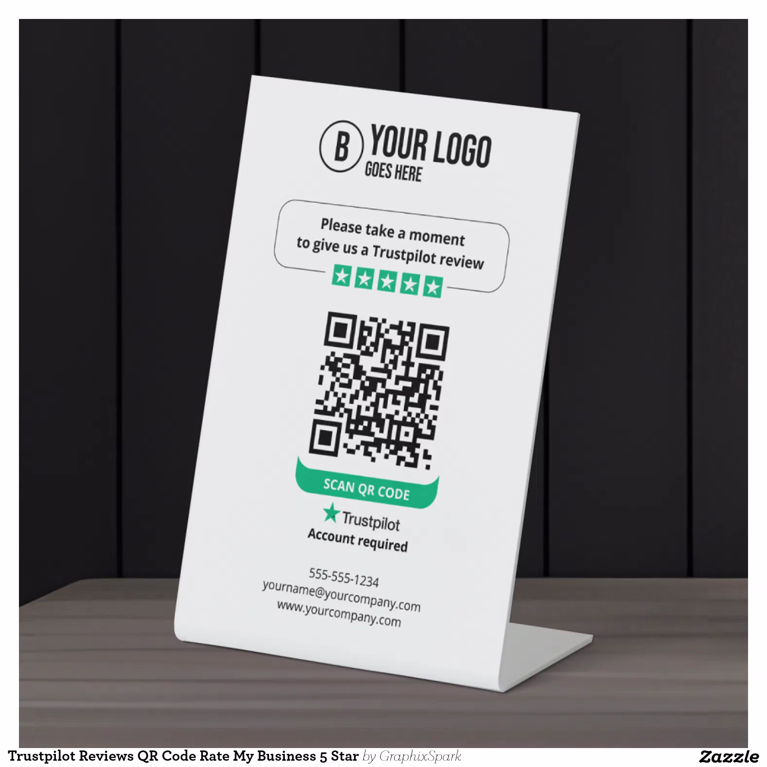 Trustpilot Reviews QR Code Rate My Business 5 Star Pedestal Sign
