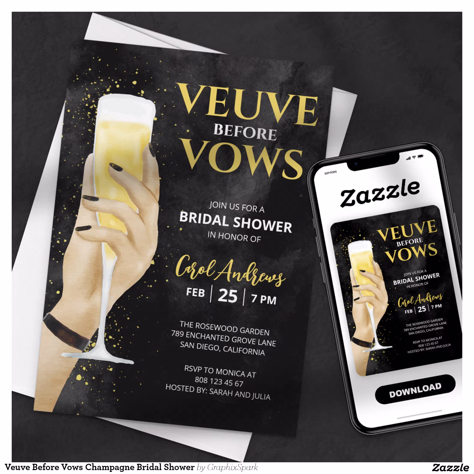 Veuve Before Vows Champagne Bridal Shower Invitation