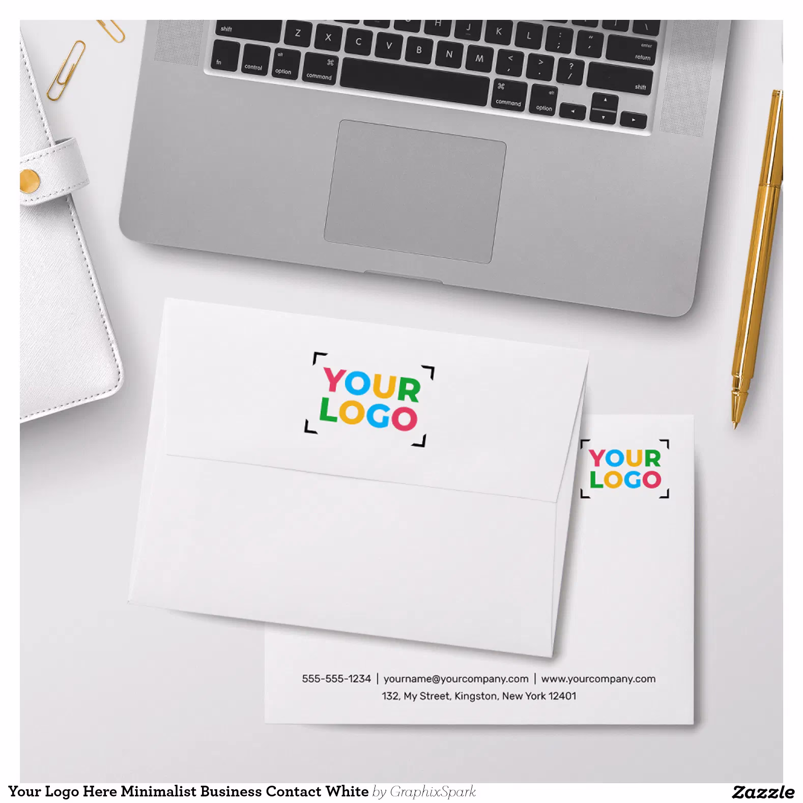 Your Logo Here Minimalist Business Contact White Envelope