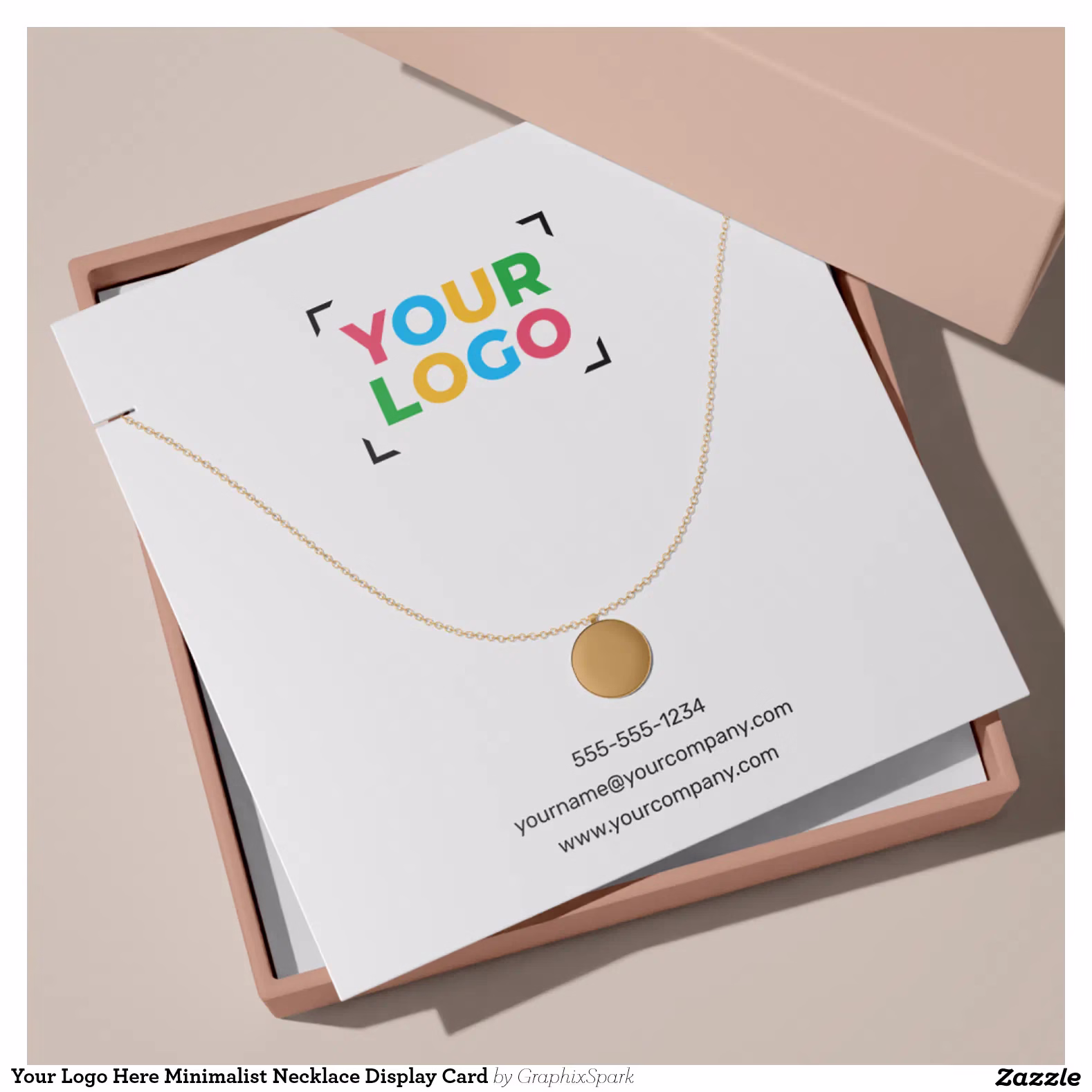 Your Logo Here Minimalist Necklace Display Card