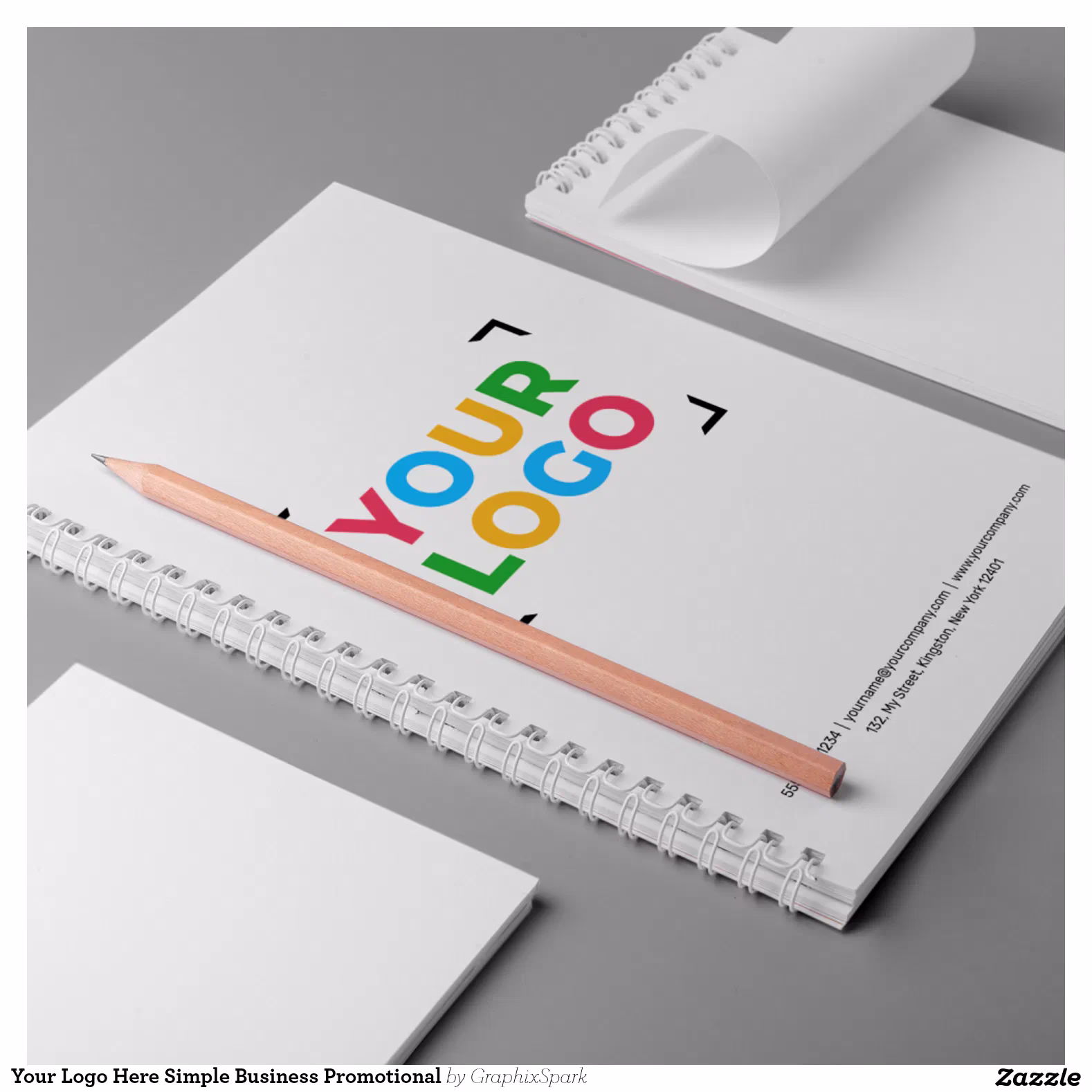 Your Logo Here Simple Business Promotional Notebook